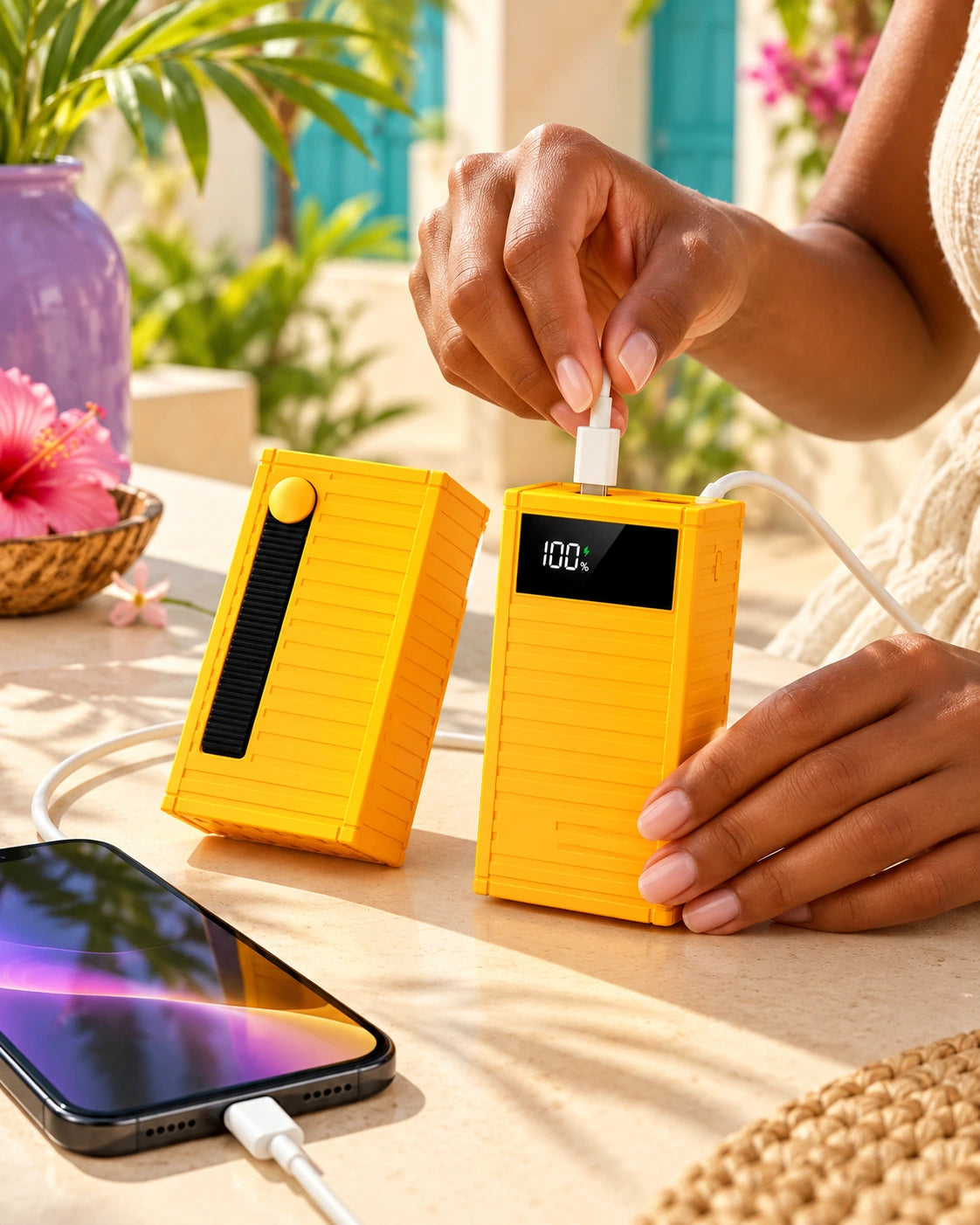Power Bank 50 000 mAh en utilisation
